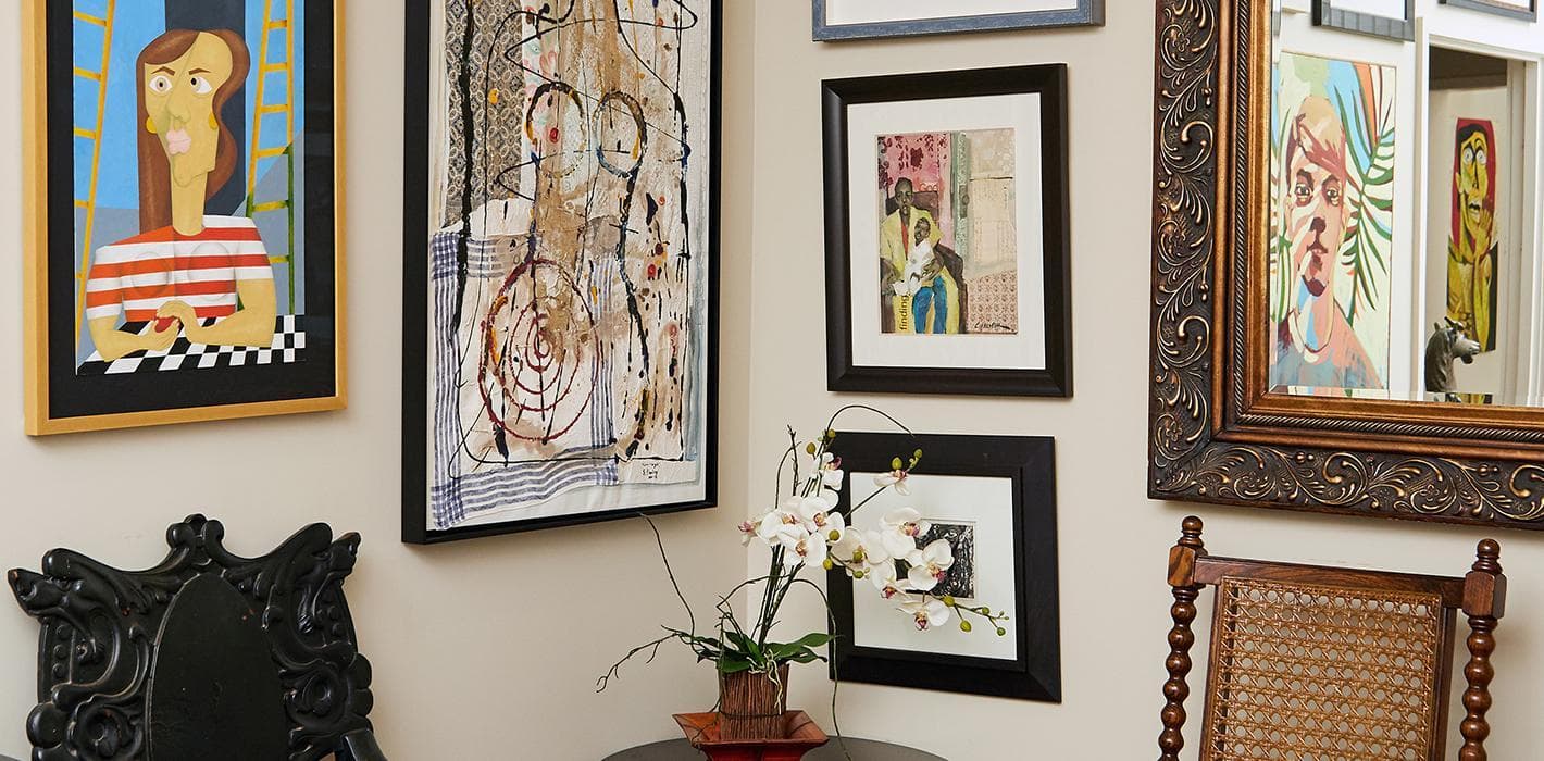 Artwork on the walls of Dr. Shawl's office